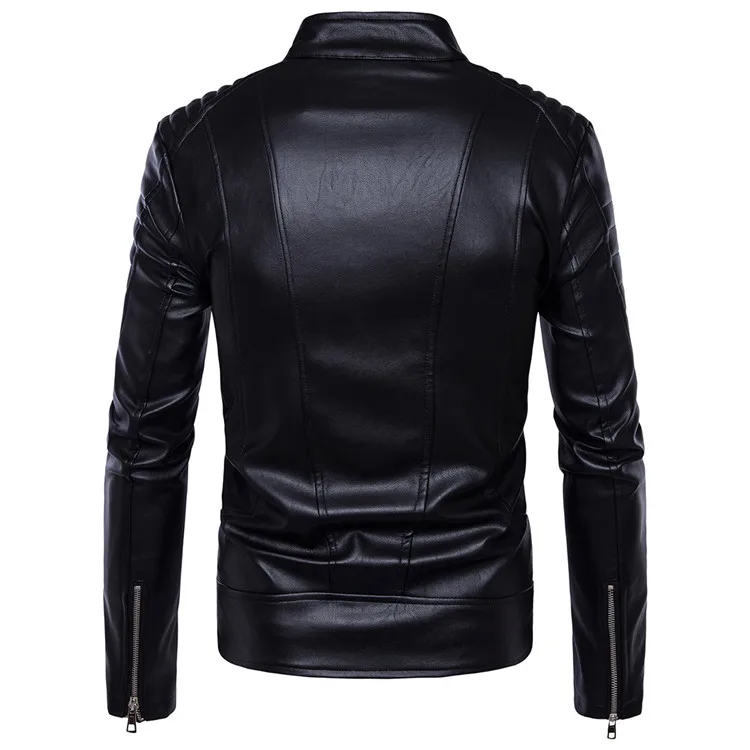Men's Black Leather Jackets Men Coats 5XL Fashion Stand Collar Motorcycle PU Outerwear Male High Quality Jacket Brand Clothing