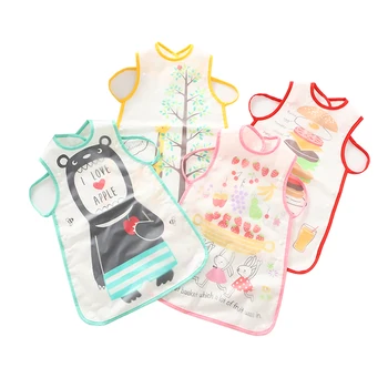 

Baby Adjustable Feeding Bib Drool Cloth Cotton Waterproof Protection Flip-Pocket Easily Catches Stray Food