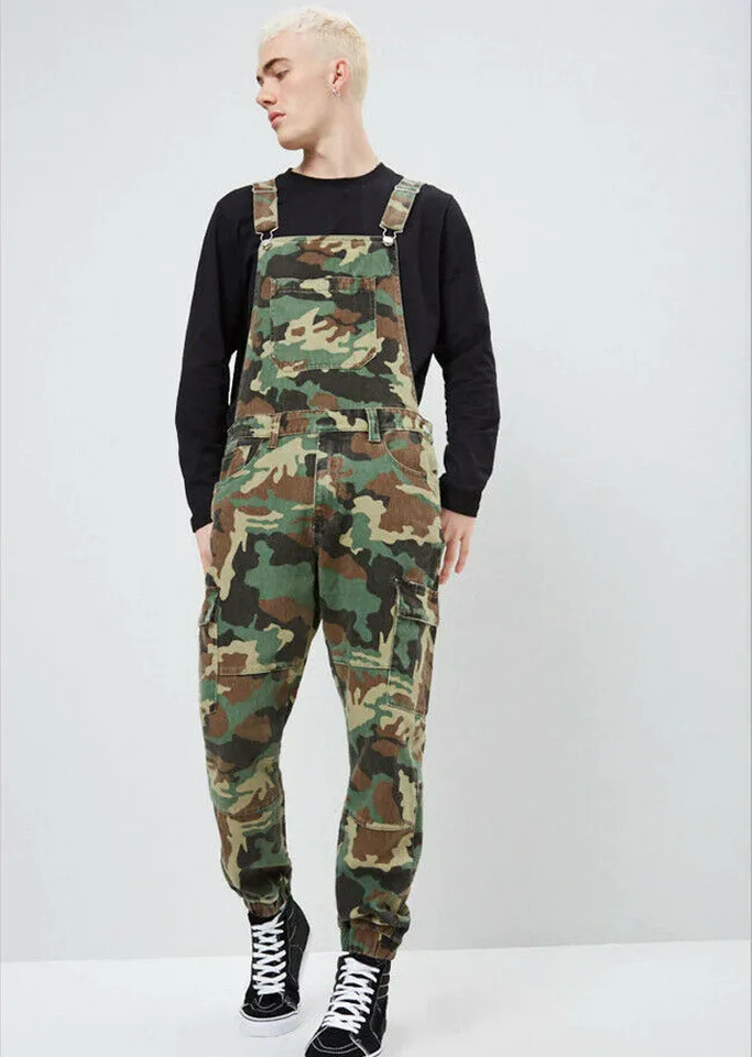 army print dungarees