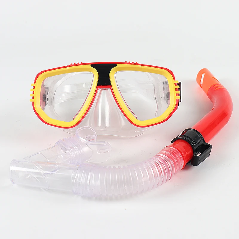 Профессиональная маска для подводного плавания и набор трубок противотуманные очки для дайвинга легкая дыхательная трубка костюм для подводного плавания - Цвет: Красный