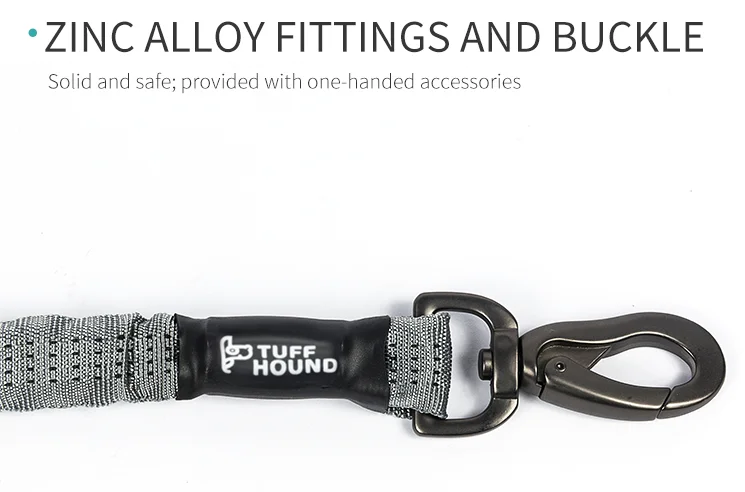 TUFF HOUND однотонный эластичный поводок удлиненный нейлоновый Канат высокоэластичный поводок для спорта на открытом воздухе для прогулок поводок для собак подходит для больших собак