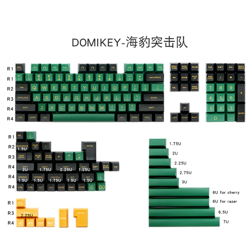 

Domikey Seals SA Profile DOLCH Double shot ABS keycaps for MX switch mechanical Gaming keyboard set 158 keycaps