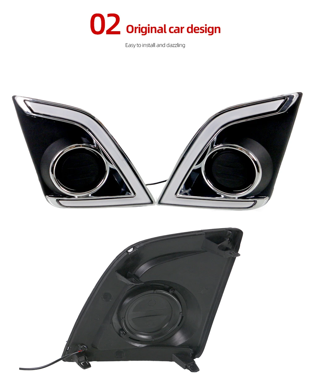 1 مجموعة LED سيارة ضوء الجري النهاري دي أر إل الضباب مصباح ل ايسوزو D-ماكس Dmax 2016 2017 2018 رافعة شاحنة خفيفة لنقل السلع مع إشارة صفراء