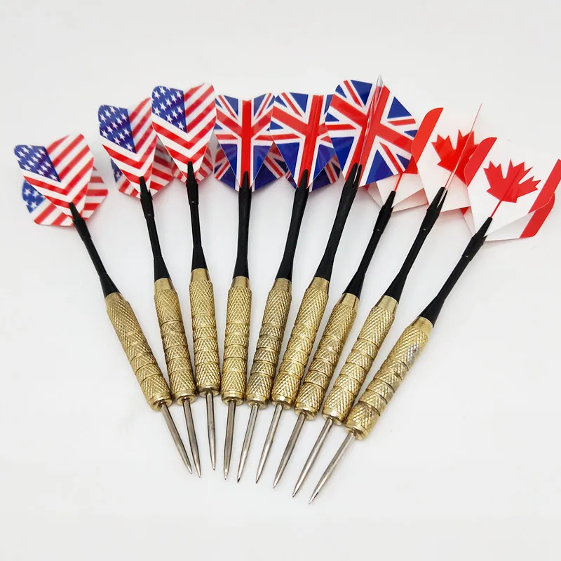 

9pcs professional 17g steel stunt dart set with three beautiful flag pattern stunt point darts 2020 new