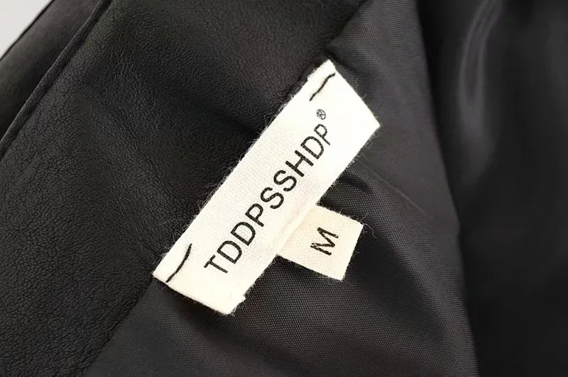 AliExpress EBay/ г. Осеннее Новое Стильное женское платье в европейском и американском стиле кожаная мини-платье с металлической пряжкой средней длины