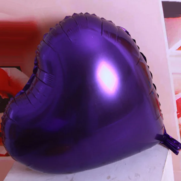 Purple Вечерние товары для мероприятий, фольгированные гелиевые шары в форме сердца, надувные, золотой цвет, 24 дюйма, свадебные сувениры, 20 шт./лот - Цвет: Purple