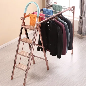 

Multi-function ladder drying rack floor folding indoor home balcony hanger outdoor thickening dual-use