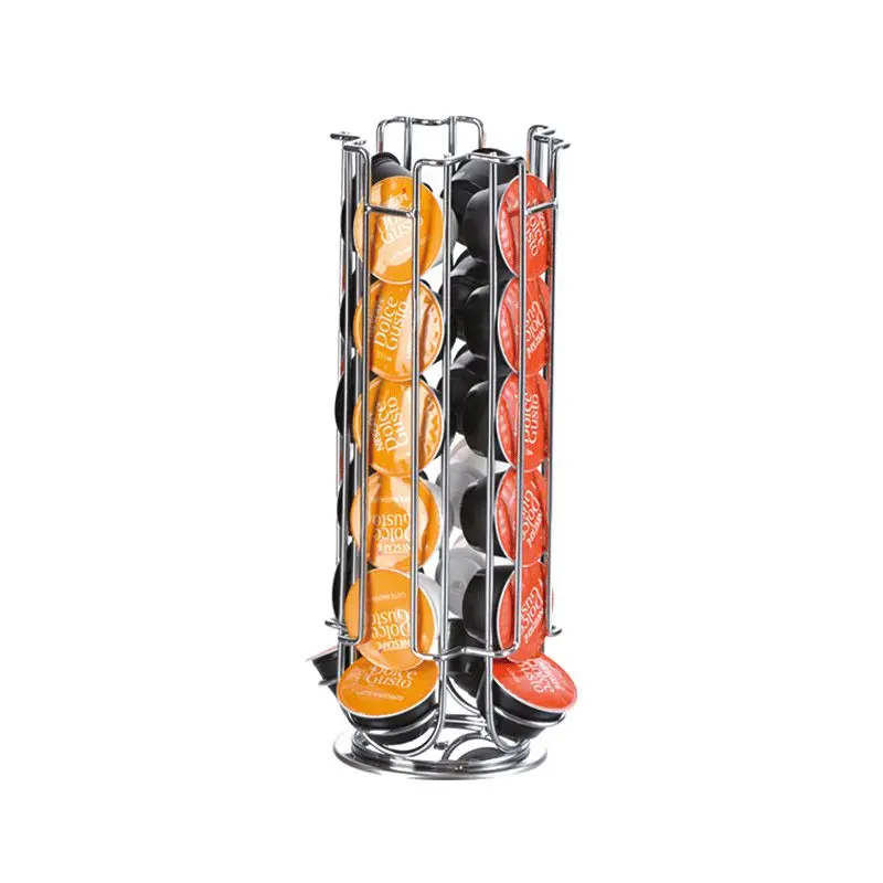 for 24pcs Capsule Горячая держатель для кофейных капсул хромированная отделка металлический контейнер для хранения кофе Rack крепкий металлический - Цвет: for 24pcs Capsule