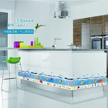 Стиль маленькие изображения рыбок и морского дна красота детский сад ванная комната плинтус украшения Три поколения съемные наклейки на стену AY7057