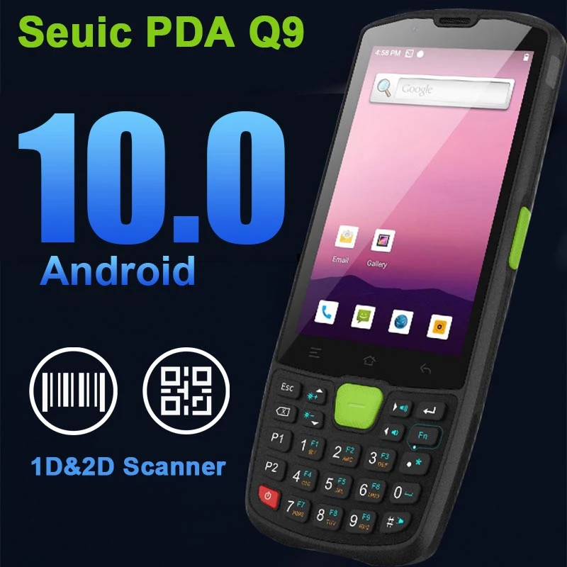 Seuic AUTOID Q9 Android 10.0 MTK Octa Core PDA Keypad Handheld Terminals Barcode Scanner IP67 Data Collector WIFI 4G QR Scanner simple scanner