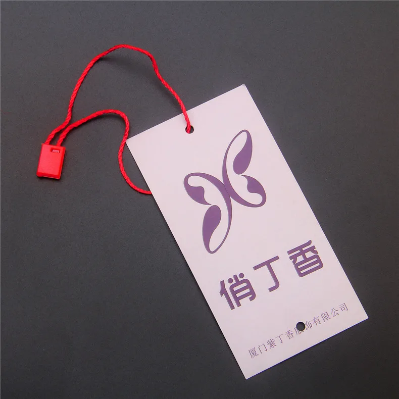 100 Pcs 18cm DIY Clothes Tag Clothing Wire Rope Single-Hand Rope Hanging Plastic Beads Square Tags Labels Polyester Cord