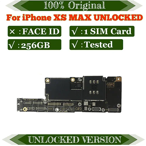 Оригинальная разблокированная материнская плата для iphone Xs MAX без с лицом ID для iphone xs max логическая плата с IOS все функции - Цвет: 256 1 SIM NO FACE ID