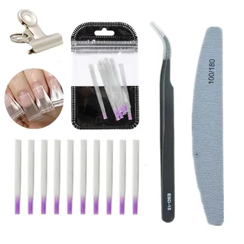 

Fiberglass for Nail Extension Fibernails Acrylic Tips Manicure Salon Tool Curvature Clips with Pinchers nail kit Nail File