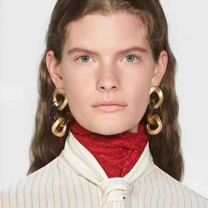 YMYW ZA винтажные акриловые металлические висячие серьги Bijoux Femme аксессуары