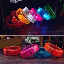 Vendas quentes!!! Unisex moda controle de voz led luz brilha pulseiras pulseira festa rave bangle
