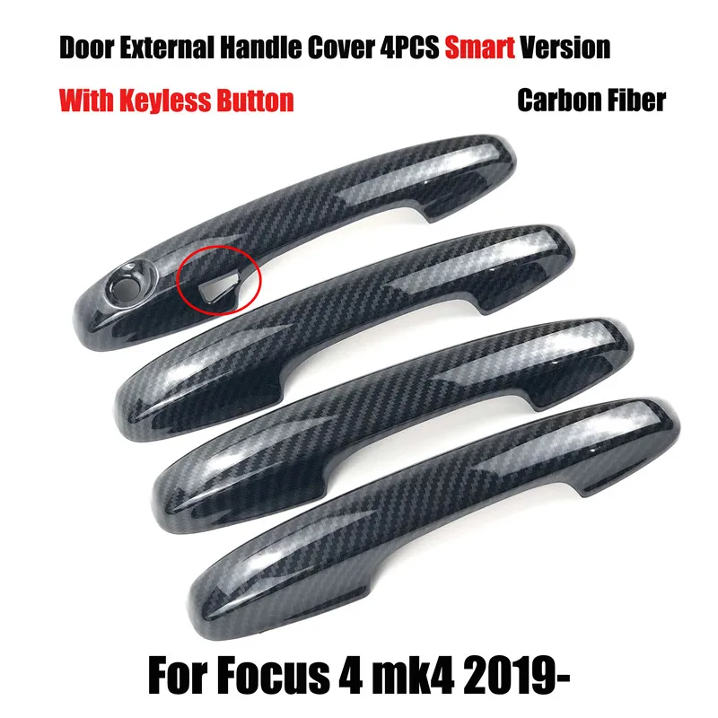 Style 4 Carbon Fiber Аксессуары для автостайлинга внешняя дверная ручка декоративная крышка чехол для Ford Focus 2 3 4 mk2 mk3 mk4 Kuga Escape Maverick RANGER - Цвет: Style 4 Carbon Fiber