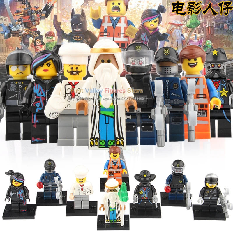 

DR.TONG Building Blocks Emmet Wyldstyle Sheriff Not-A-Robot Vitruvius Movie Action Figure Toys for Children L009-016