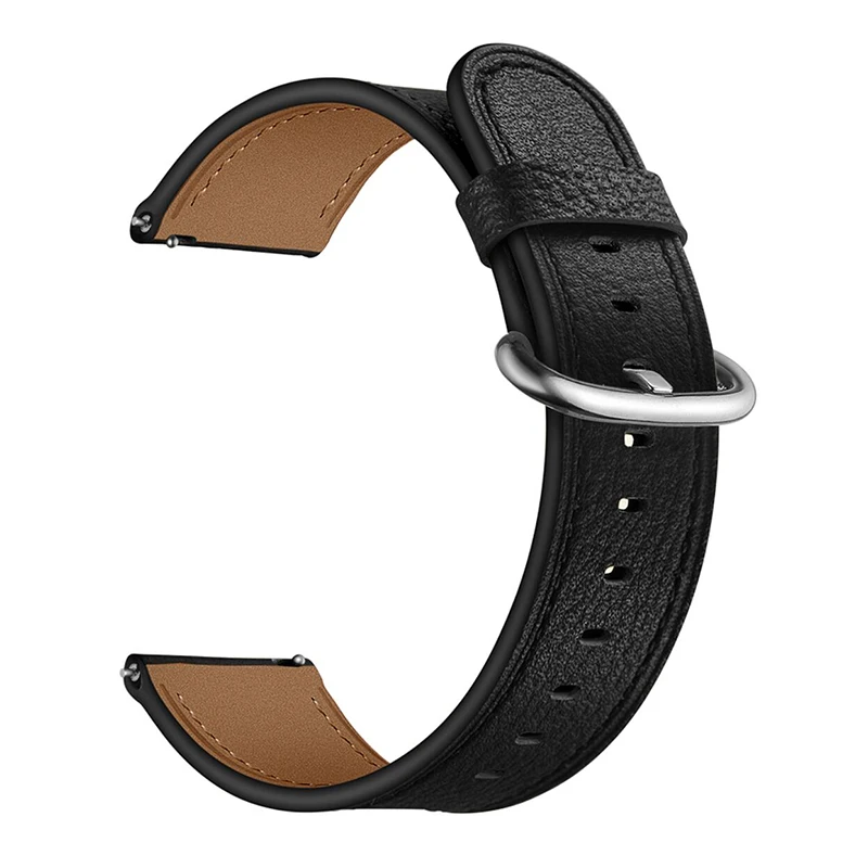 Black UEBN 22 мм кожаный браслет для HUAWEI Watch GT 2 46 мм наручный ремешок HONOR Magic для samsung gear S3 Classic& Frontier Ремешки для наручных часов - Цвет ремешка: Black