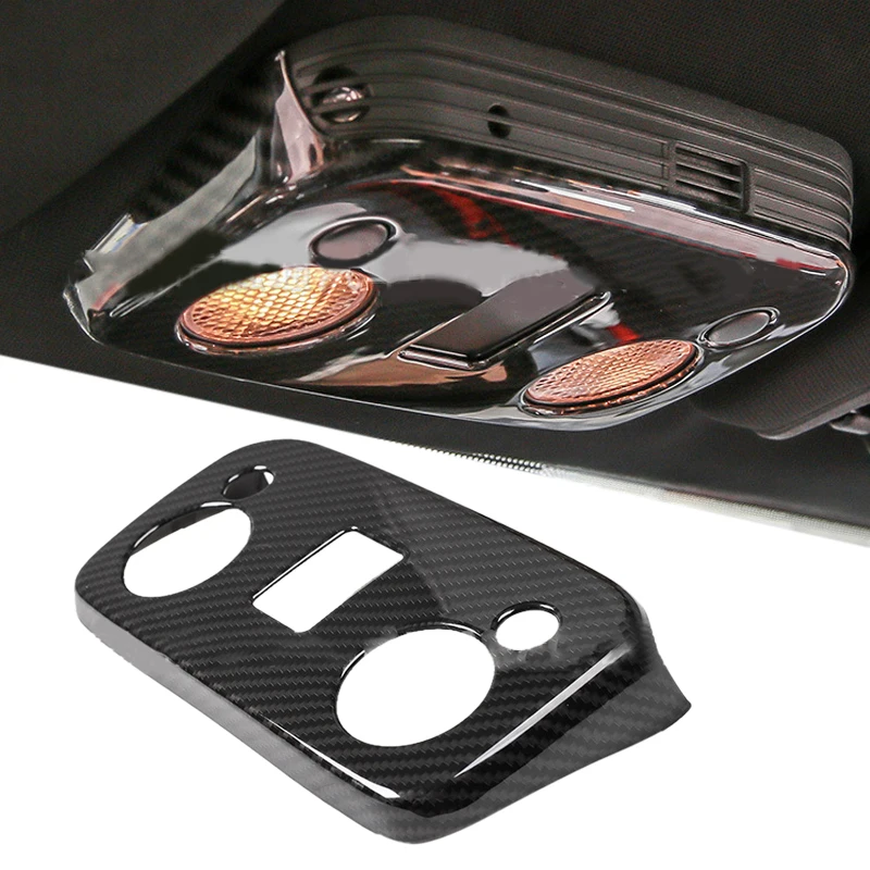 

DWCX Car Roof Reading Lamp Light Panel Frame Cover Trim Decor Carbon Fiber Style Fit for Ford Mustang 2015 2016 2017 2018 2019