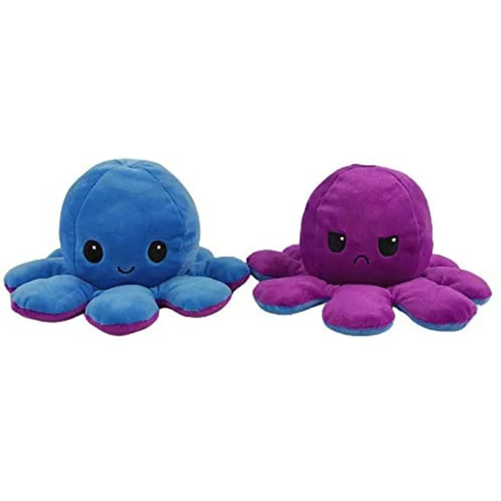 Moodipus Cuddly Reversible Happy or Sad Cuddly Octopus