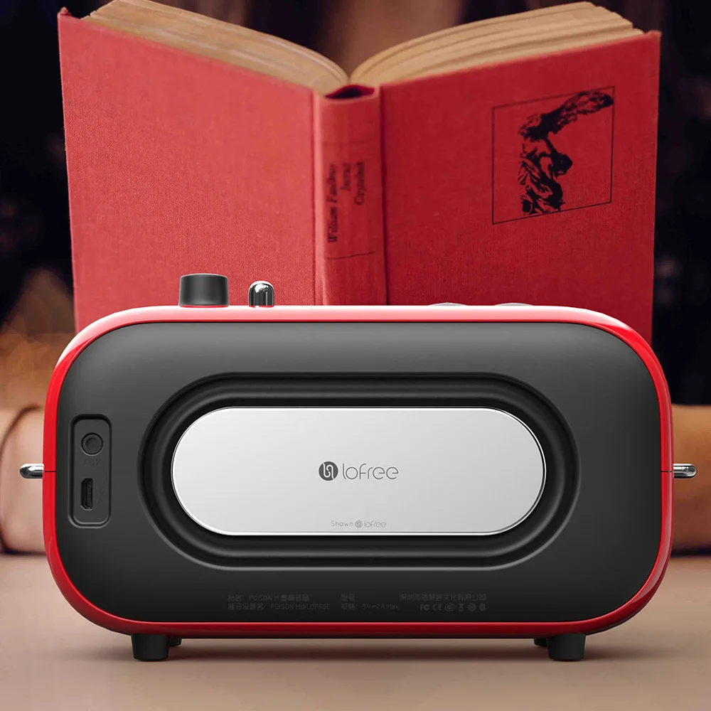 Xiaomi Lofree Bluetooth динамик ретро портативный беспроводной fm радио Soundbox бас s аудио