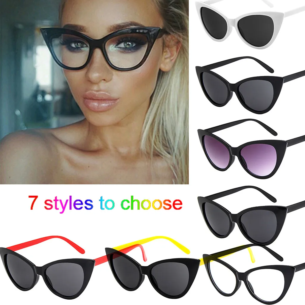 Женские зеркальные солнцезащитные очки Cat Eye винтажные брендовые дизайнерские