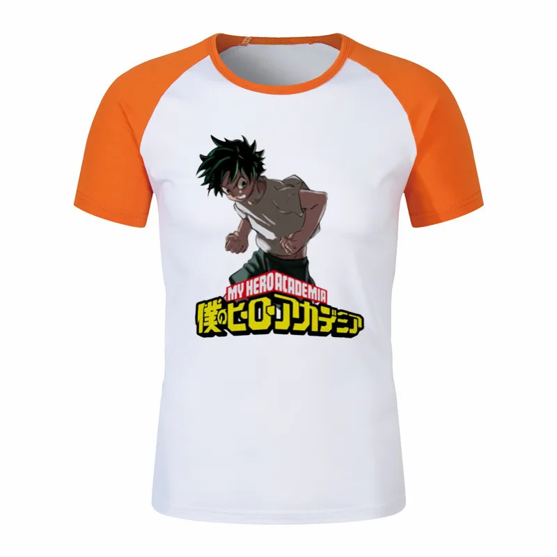 Мужская футболка с Аниме Boku No Hero academic, футболка с героями мультфильма «Мой герой», Повседневная футболка для мальчиков, мужской верх, мужские уличные футболки - Цвет: P1743A-orange