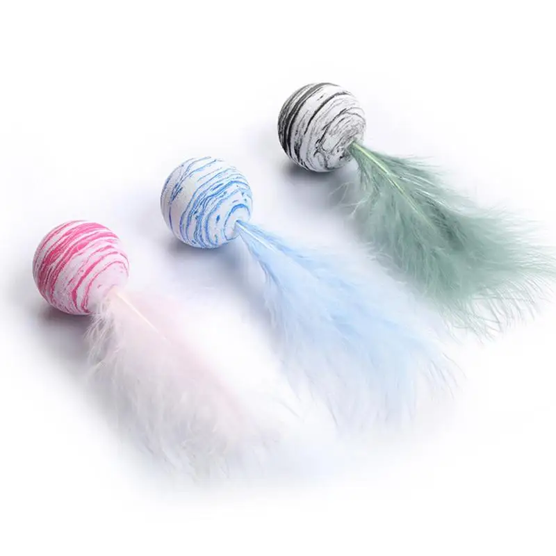 Cat Toys Star Ball Feather EVA Material Light Foam Ball Cat Toys Funny Interactive Plush Toy Stick Feather Cat Toys Pet Supplies