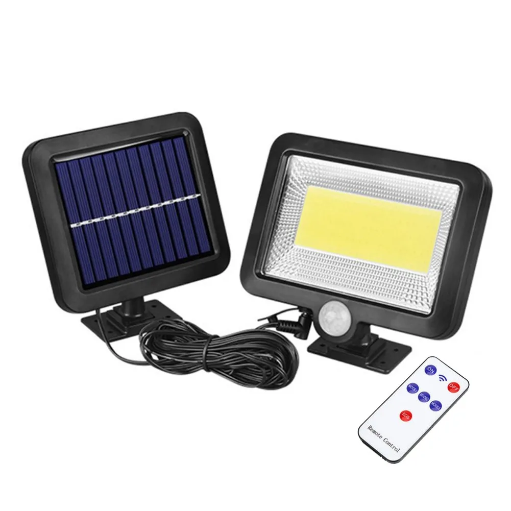 

3 Modes COB 128 LED Soalr Light PIR Motion Sensor Wall Light Outdoor IP65 Waterproof Night Light Split LED Solar Lamp
