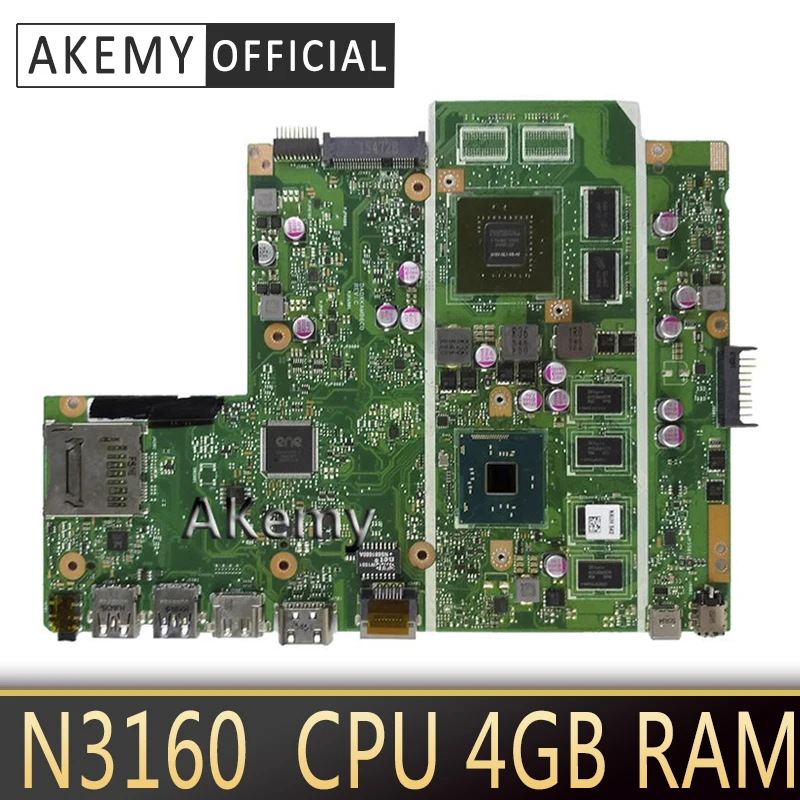 AKemy X541SC N3160 CPU 4 Гб RAM N15V-GL1-KB-A2 материнская плата REV 2 0 для ASUS X541S ноутбука 90NB0C10-R00010 |