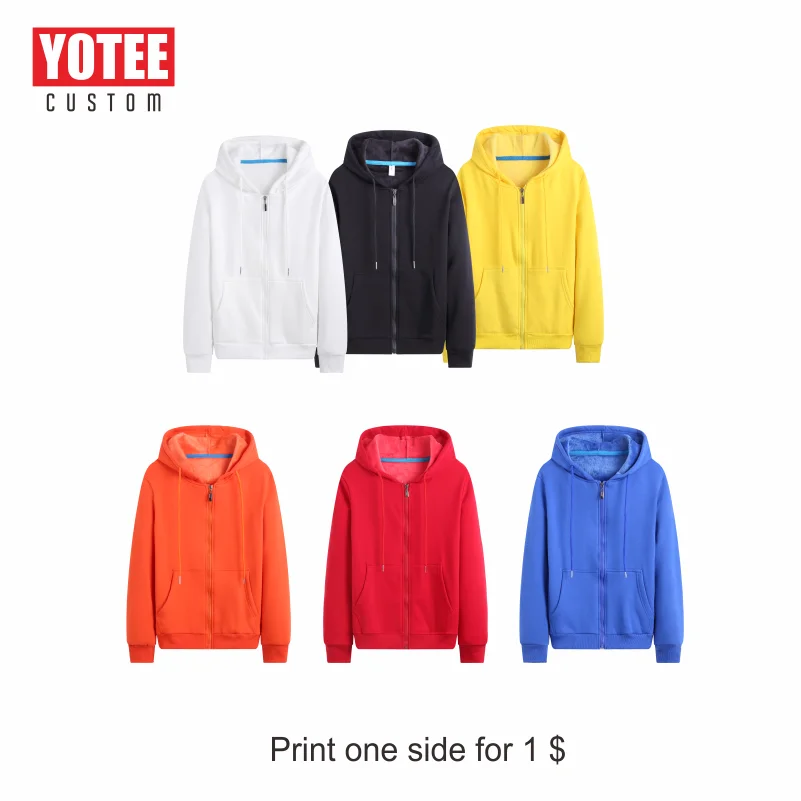 

YOTEE Zipper Hoodies Sweatshirts Autumn Winter Plus Size Long Sleeve Pocket Pullover Hoodie Female Male Casual Warm Sweatshirts