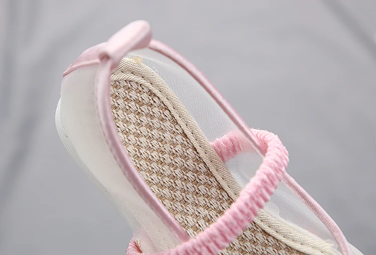 Детская обувь для девочек красивая вышитая Цветочная традиционная китайская ткань обувь принцессы прозрачная детская обувь для девочек