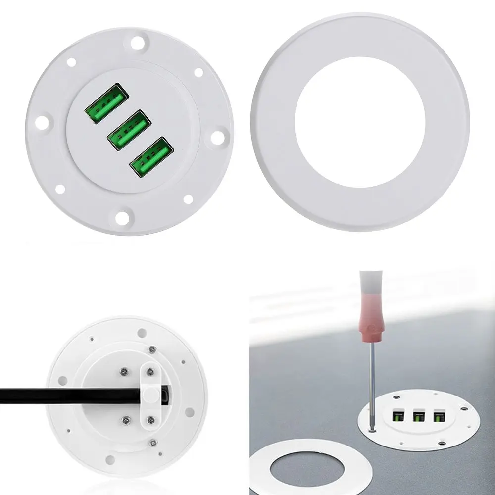 VIPATEY настольная зарядка через usb станция 5V 2A 3-Порты и разъёмы USB Зарядное устройство втулка отверстие с Мощность кабель для портативных ПК настольный компьютер