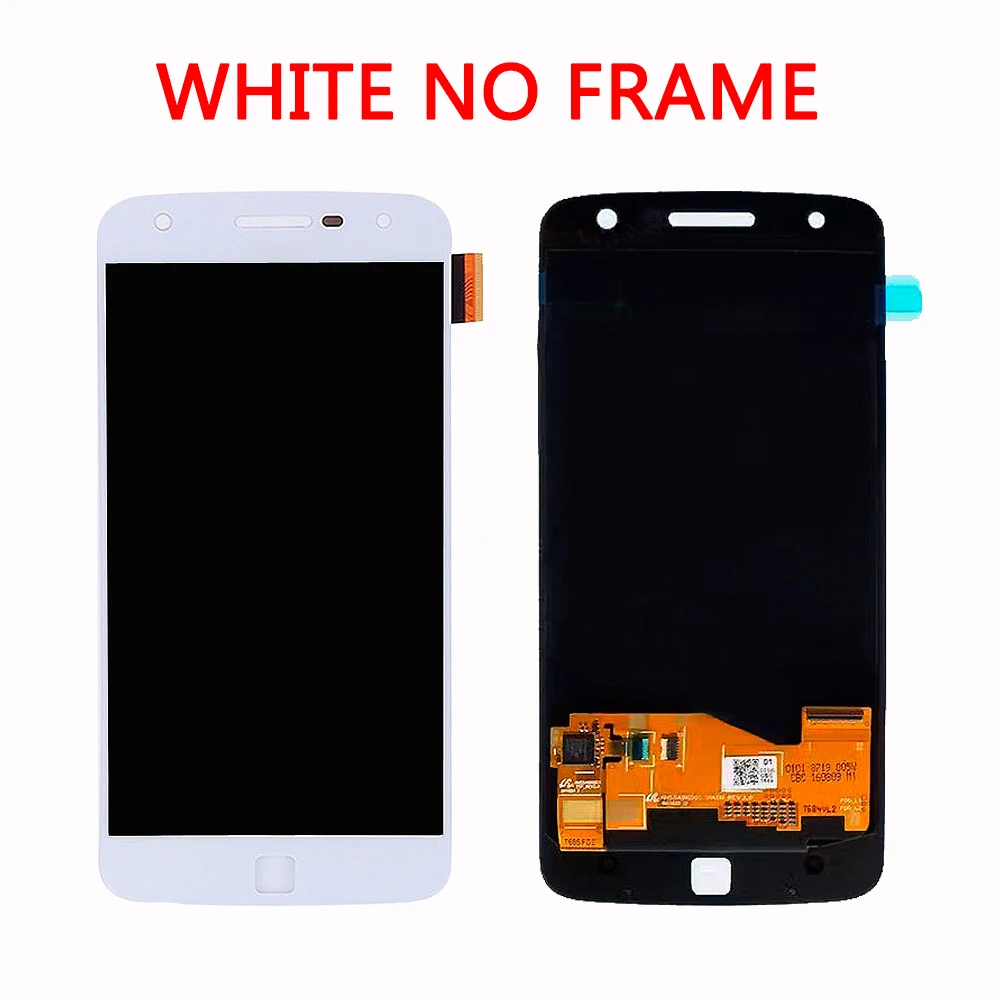 5," AMOLED lcd для Motorola Moto Z lcd дисплей сенсорный экран дигитайзер Замена для MOTO Z Droid дисплей XT1650 XT1650-03 lcd - Цвет: White no frame
