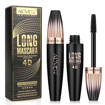 

4D Silk Fiber Mascara Quick-drying Long Waterproof Extended Eyelash Extension Black Thick Mascara Cosmetics TSLM2