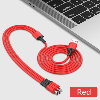 

New 3-in-1 Liquid Silicone Data Cable Charging Cable For Lighting/Micro USB/Type-C Automatic Routing Magic Line Soft Cable