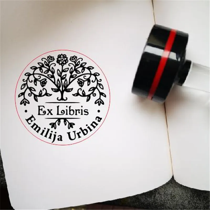 Personalized Ex Libris Stamp Custom photosensitive ink stamp for EXLIBRIS book wedding Self Inking for invitation address stamp 