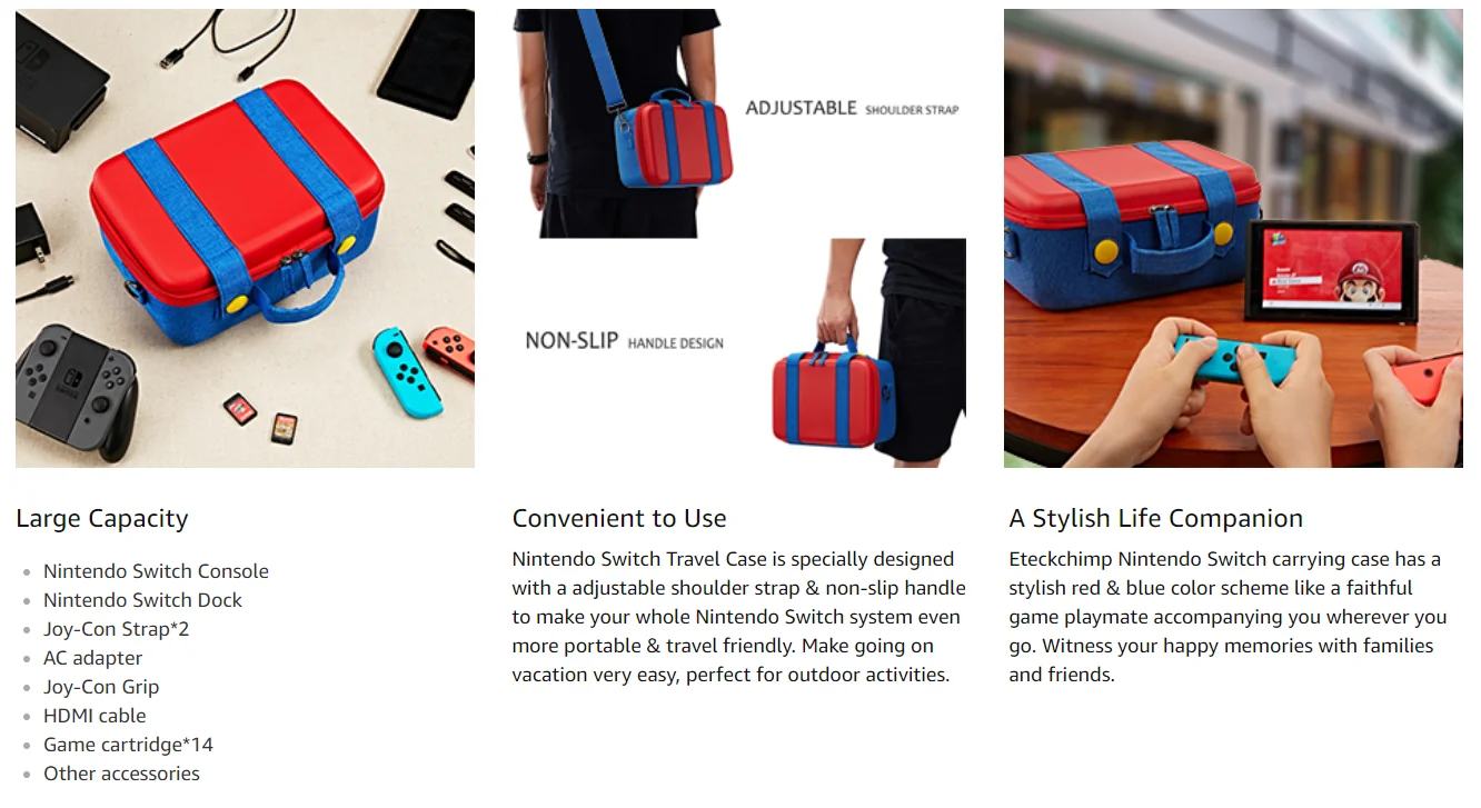 Travel Carrying Case Compatible With Switch System Cute And Deluxe Protective Hard Shell Carry Bag For Mario Fans 2in1 Bag Bags Aliexpress