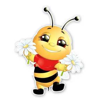 

14CM*18.2CM A Happy Little Bee PVC Originality Car Sticker Decal 12-300560