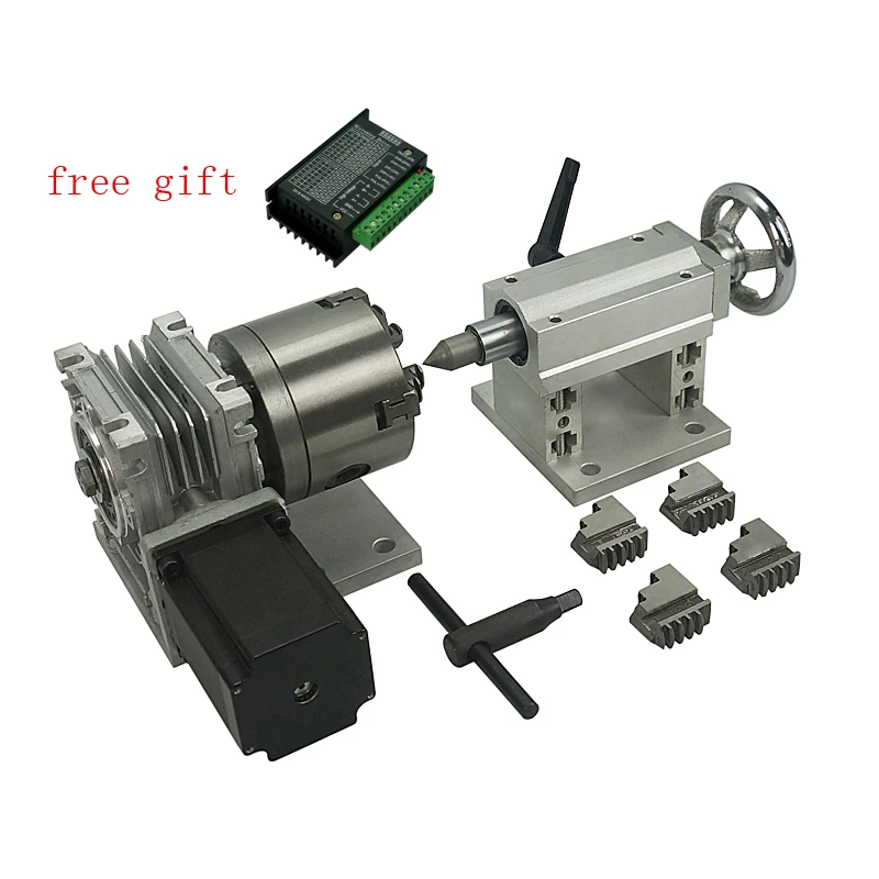L 4th-Axis+Tailstock Engraving Machine CNC Router Rotational Rotary Axis A-Axis