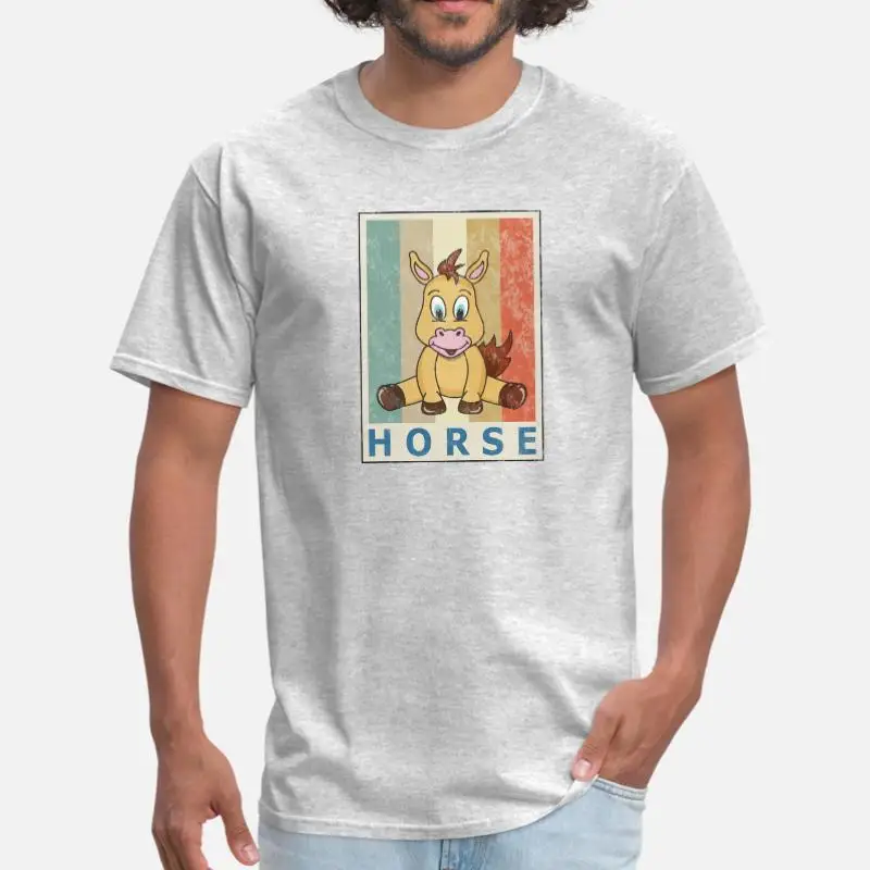 Men-Gray Верховая езда всадник Винтаж Ретро стиль футболка с рисунком на тему гранж рубашка для мужчин хлопок черный Графический Футболка короткий рукав хип-хоп Топ - Цвет: Men-Gray