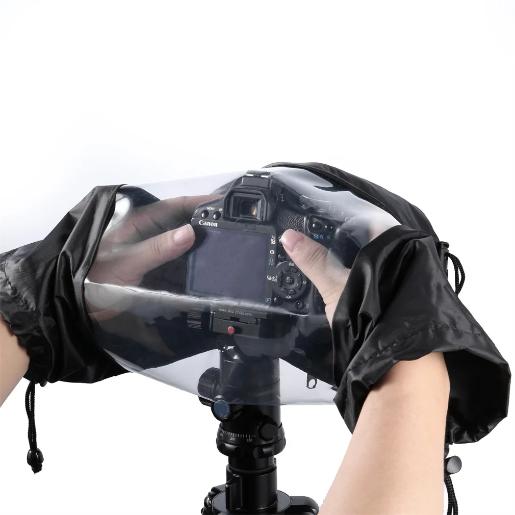 Waterproof Water Resistant Ballistic Nylon Rain Cover With Adjustable Enclosed Hand Sleeves For Cameras Waterproof Water Resistant Ballistic Nylon Rain Cover With Adjustable Enclosed Hand Sleeves For Cameras