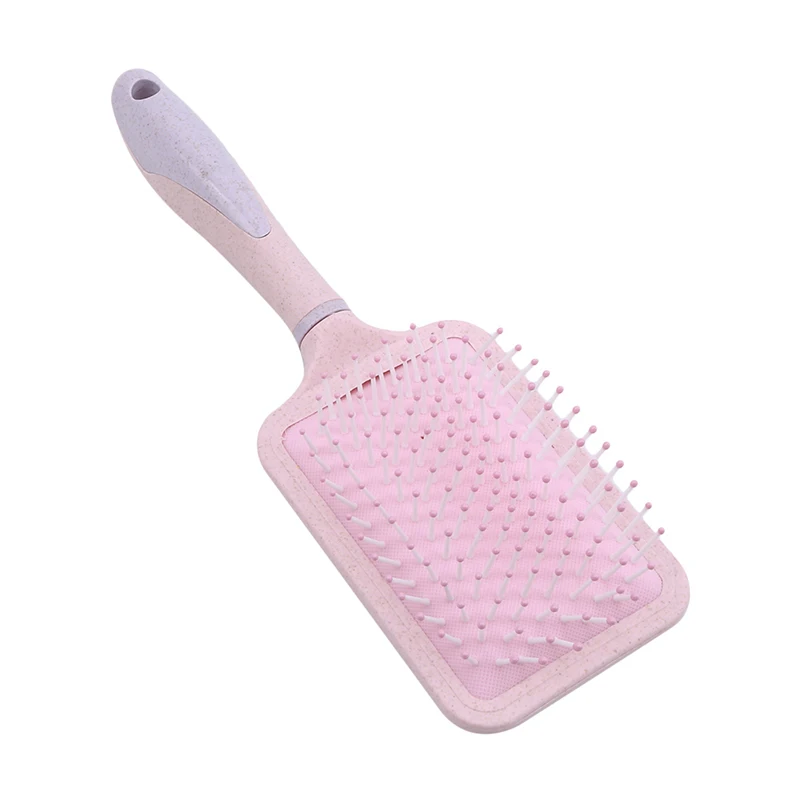 light pink Кокосовая мочалка соломы, профессиональная машинка для стрижки волос складной массажный волос Массажная расческа соломенная щетка Массаж для укладки волос на воздушной подушке, плоские трубы квадратного сечения гребень - Цвет: light pink