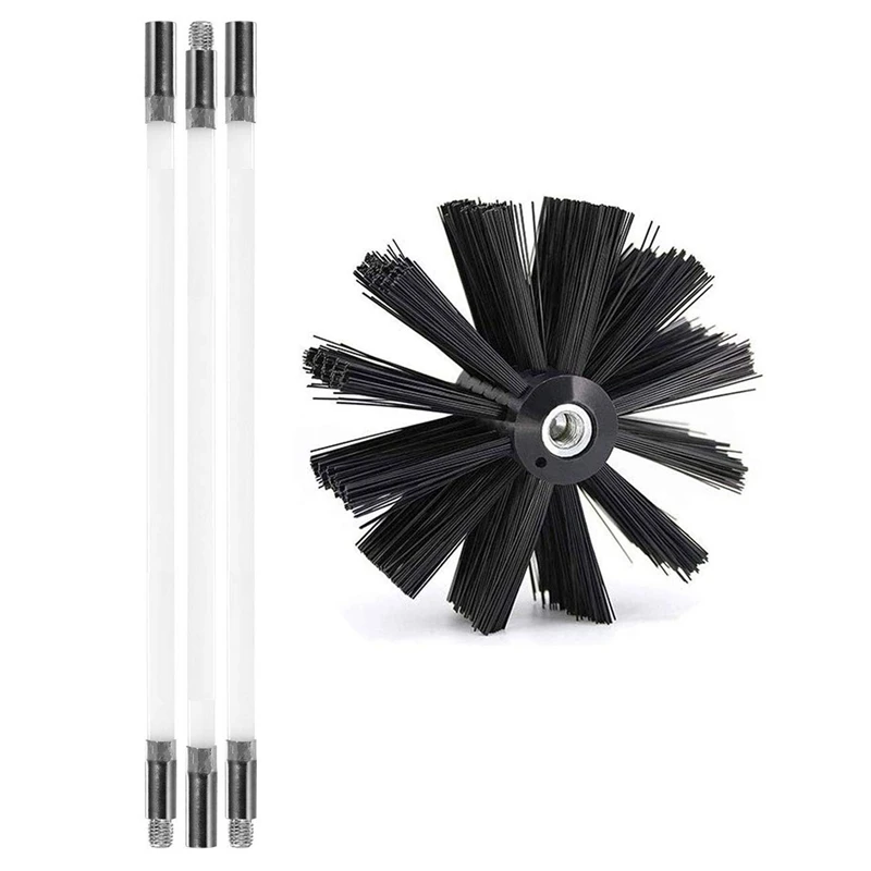 

20 Feet Dryer Vent Cleaning Kit, Lint Remover, Fireplace Chimney Brushes, Extends Up to 20 Feet, Synthetic Brush Head