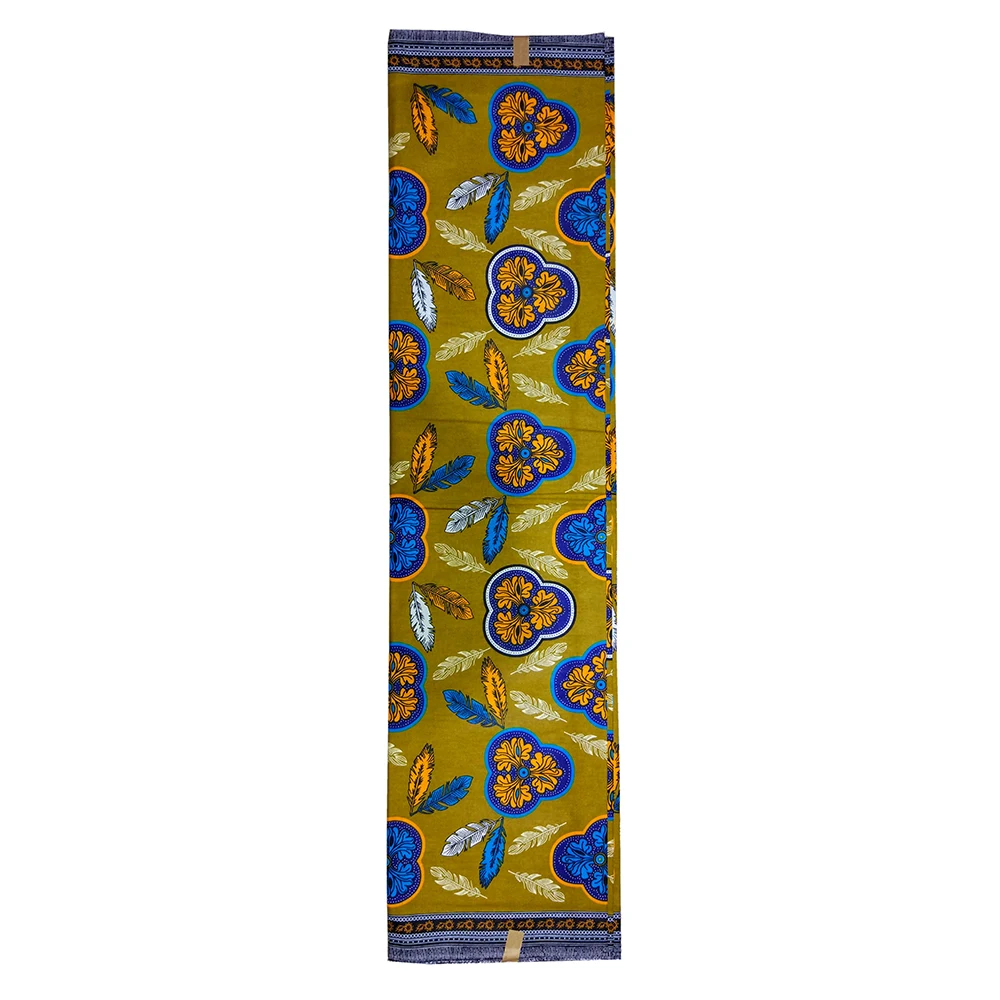 Fashionable African Ankara Guaranteed Veritable Real Dutch Wax Yellow Cotton Sewing Material Fabric African Batik Fabric