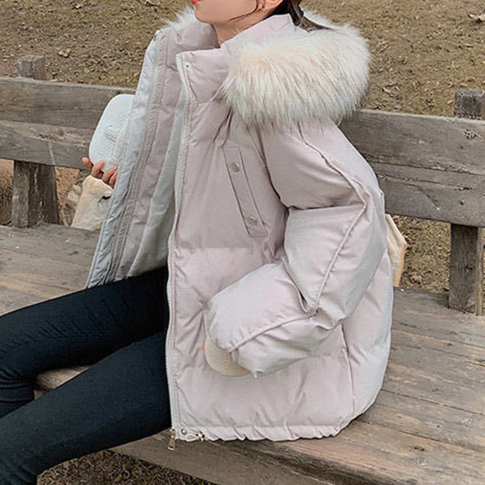 Женская Стеганая куртка с длинным рукавом однотонная свободная Утепленная