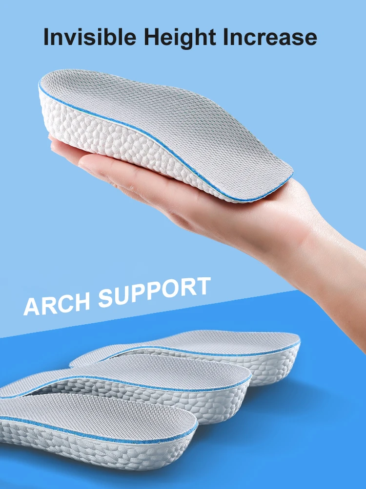 Plantillas para aumentar altura para hombres y mujeres, plantillas para aumentar altura, peso ligero, suaves, elásticas, almohadillas para zapatos, 1,5 CM, 2,5 CM, 3,5 CM