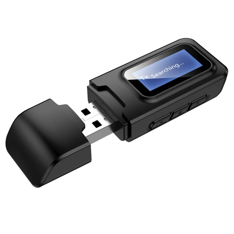 

USB Bluetooth 5.0 Audio Transmitter Receiver For PC TV Car Headphones LCD Display 3.5MM AUX RCA Stereo Wireless Adapter Dongle