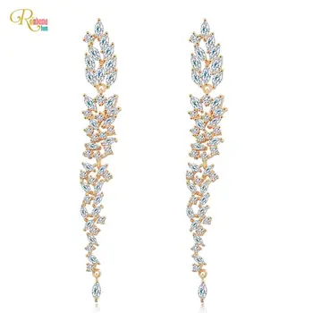 

Rainbamabom Luxury 925 Solid Sterling Silver Created Moissanite Gemstone Wedding Engagement Fine Jewelry Diamonds Earrings