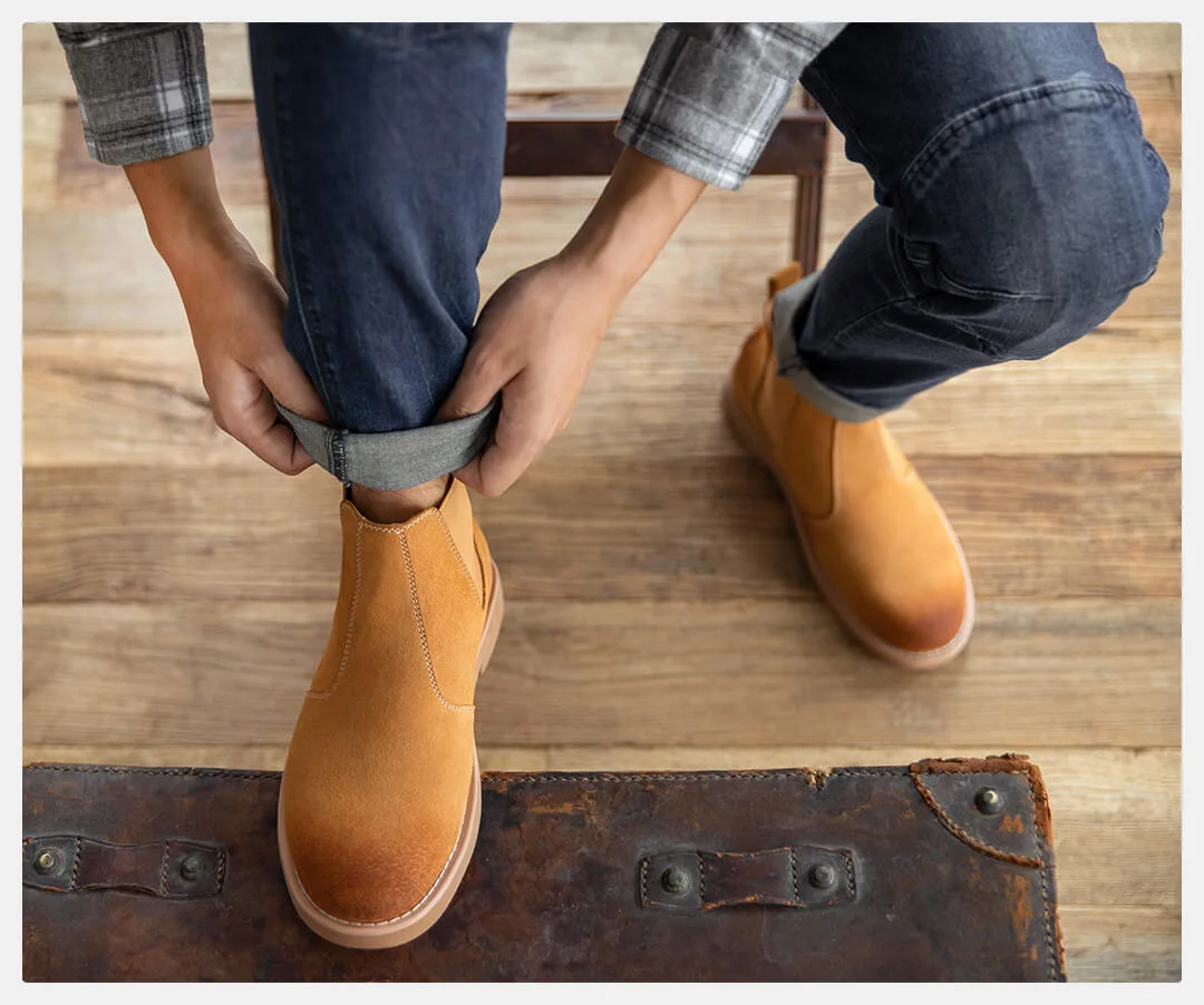 Xiaomi Mijia/мужские ботинки; обувь из натуральной кожи; ботильоны; высокое качество; замша; верхняя часть для мужчин; модные осенне-зимние ботинки; Теплые 38-44